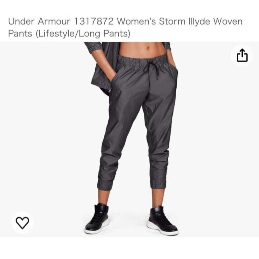 Under Armour Women Small Storm Illyde Water Resist Loose Black Jogger Pant  EUC
